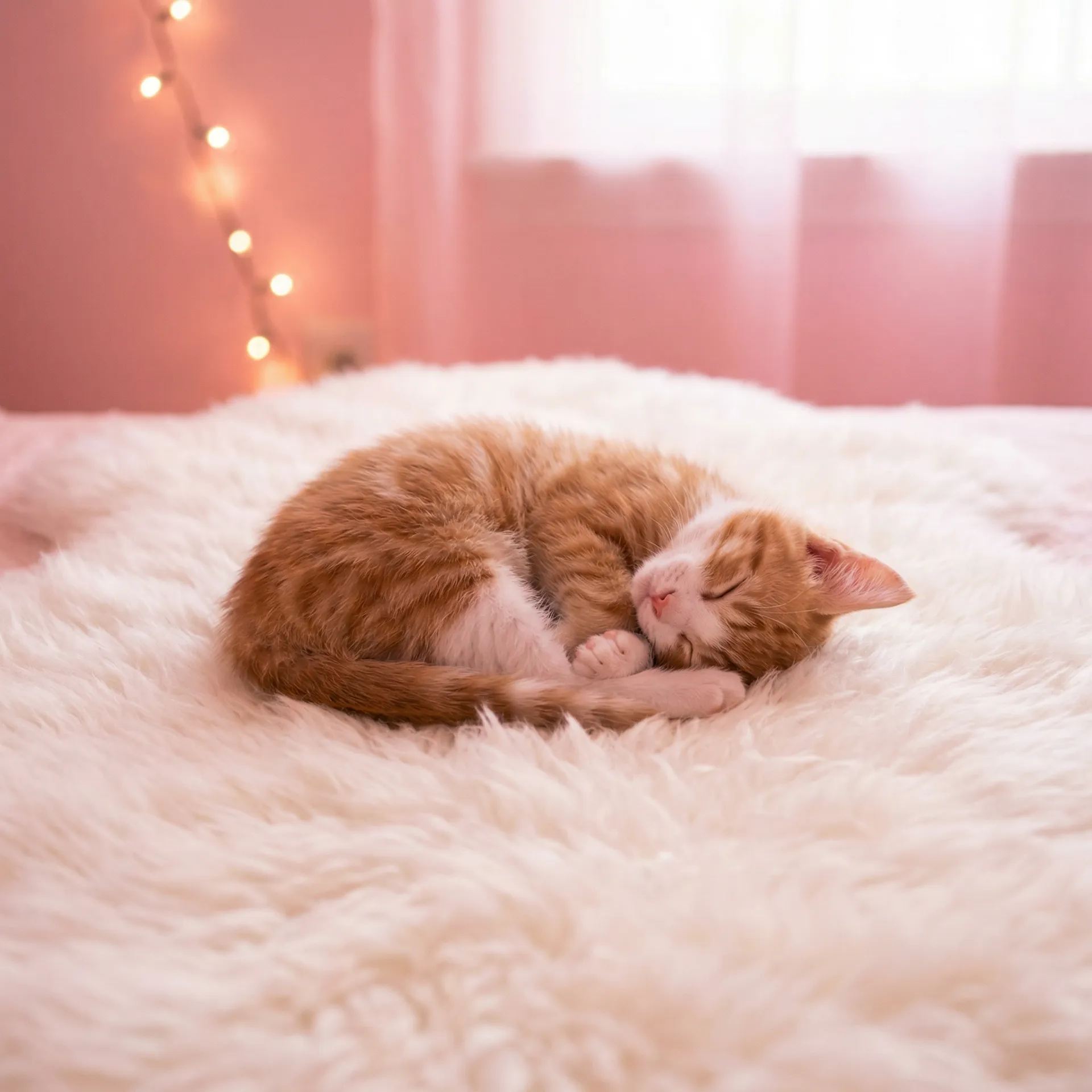 小猫蜷成一团入睡 - 小鱼出装